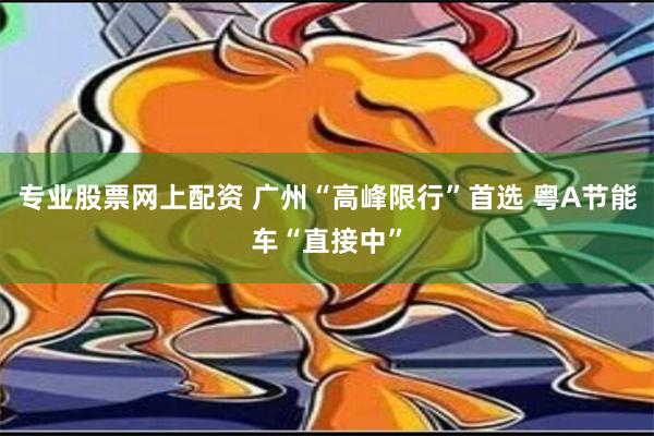 专业股票网上配资 广州“高峰限行”首选 粤A节能车“直接中”