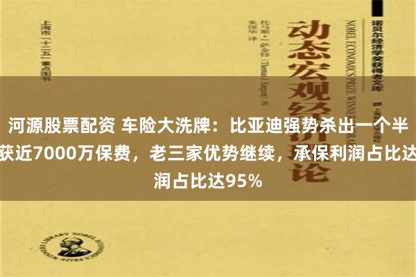 河源股票配资 车险大洗牌：比亚迪强势杀出一个半月斩获近7000万保费，老三家优势继续，承保利润占比达95%