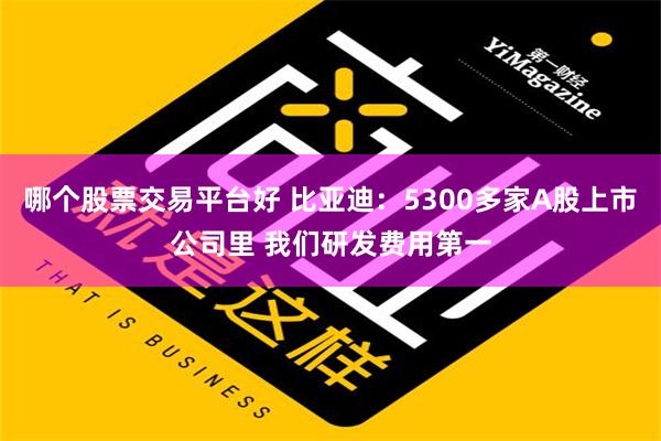 哪个股票交易平台好 比亚迪：5300多家A股上市公司里 我们研发费用第一