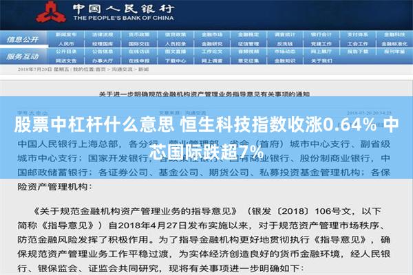 股票中杠杆什么意思 恒生科技指数收涨0.64% 中芯国际跌超7%